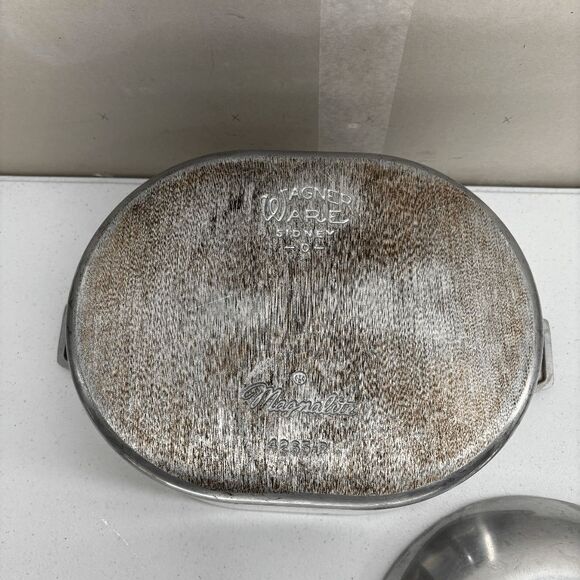 Vintage 1960s Magnalite Roaster Wagner Ware Sidney O 4265-P Aluminum with Trivet - Picture 15 of 16